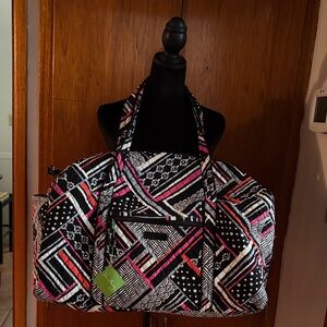 Vera Bradley Northern Stripes Large Duffel Bag NEW